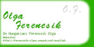 olga ferencsik business card